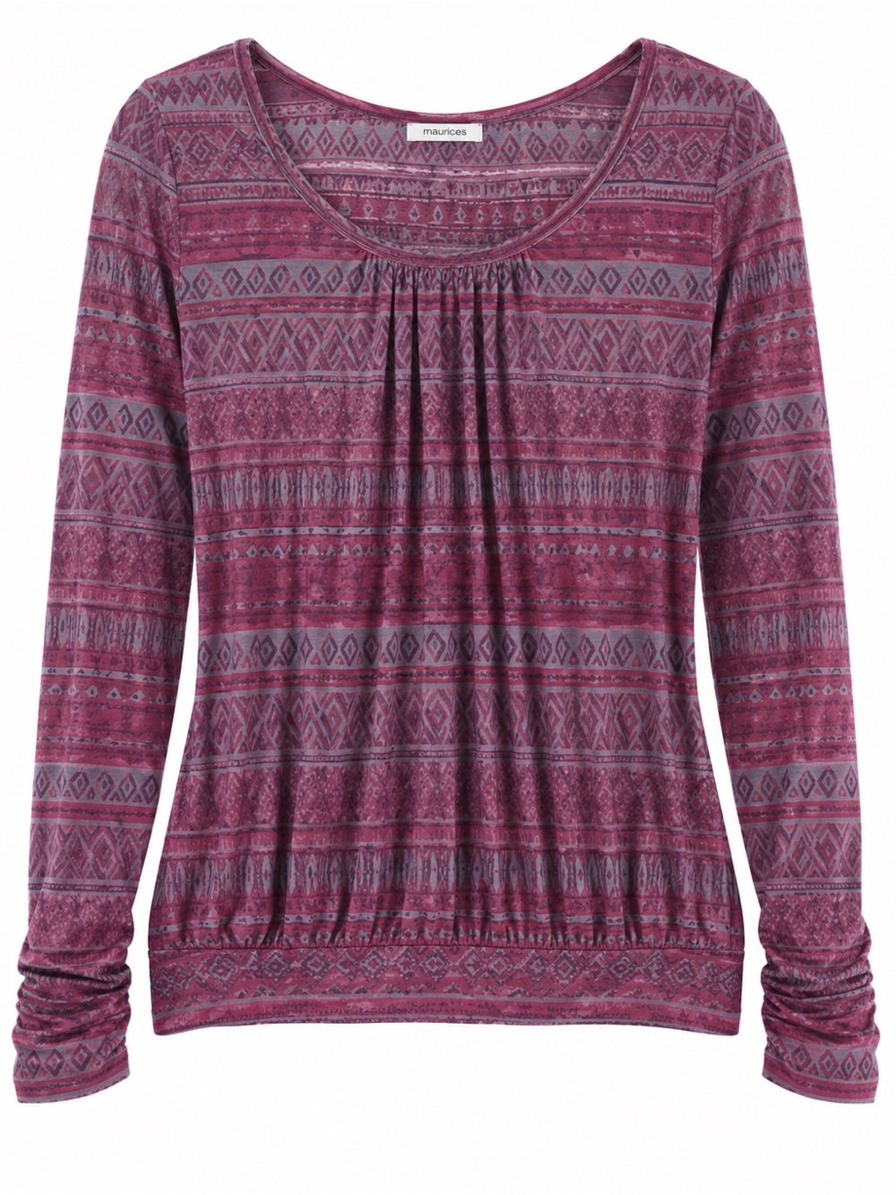 Maurices burgundy long sleeve designed shirt